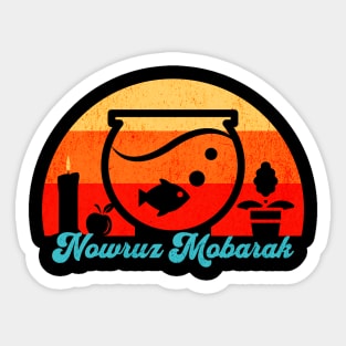 Retro Nowruz Mobarak Goldfish Sticker